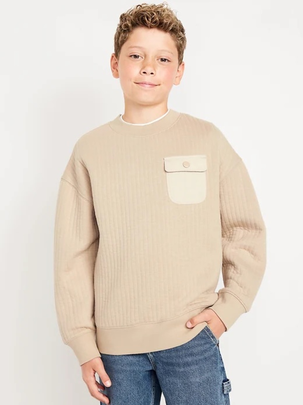 Old Navy Beige Ribbed Knit Top